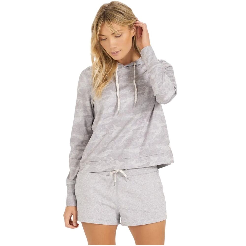 Vuori Halo Essential Hoodie Sweatshirt Pale Heather Camo Women's Large